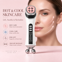 Nouveau masseur facial rechargeable par USB, anti-rides, vibration multi-fréquence, lumière colorée, chaud et froid, rouleau raffermissant pour la peau du visage