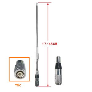 Antena de Radio Bidireccional Flexible SCBXZ Telescópica para TV, 144/430MHz, 2.5dBi, 170/450mm, TNC SMA-Macho - Product Image 1