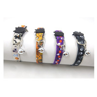 Collier d'Halloween pour chat avec clochette et imprimé fantôme en polyester pour chats et chiens - Accessoires pour animaux de compagnie style Instagram