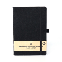 Carnet en tissu feutre RPET A5 2026, journal à couverture rigide personnalisé, écologique, avec bande élastique, vente chaude pour promotion d'entreprise et cadeau