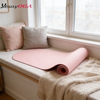 Matras Yoga Karet Alam PU Ramah Lingkungan Warna Kustom Anti Selip untuk Rumah dan Gym, Matras Yoga Oval PU dengan Logo Kustom, Kepadatan Tinggi