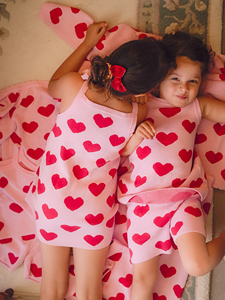 Vestito per Bambina in Morbidissimo Cotone 100% con Cuori, Lavorato a Maglia, per Primavera e Autunno - Product Image 2