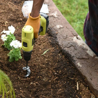Tarière de jardinage pour la plantation de fleurs et de légumes, compatible perceuse manuelle/électrique, pour creuser des trous et ameublir le sol