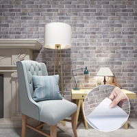 Amovible Imperméable 3D Réaliste Brique Papier Peint Autocollant pour Chambre Accent Mur