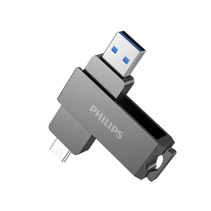 แฟลชไดรฟ์ USB โลหะออกแบบโลโก้ได้ตามต้องการ3.0กันน้ำ USB Stick Type-C 128G pendrive