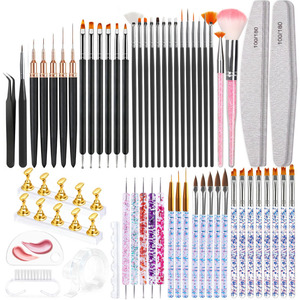 Set de Pinceles para Decoración de Uñas, Kit de Pinceles para Manicura con Limas de Uñas, Herramientas para Cutículas, Secador y Accesorios para Pedicura - Product Image 1