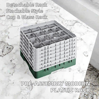 Panier de rangement pré-assemblé en plastique PP moderne, robuste et durable, 36D3, pour lave-vaisselle, pour tasses, couteaux, fourchettes, bols, gobelets et bouteilles de vin