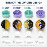 Séparateur de tasse en silicone à double compartiment pour deux boissons, qualité alimentaire, réutilisable, anti-fuite