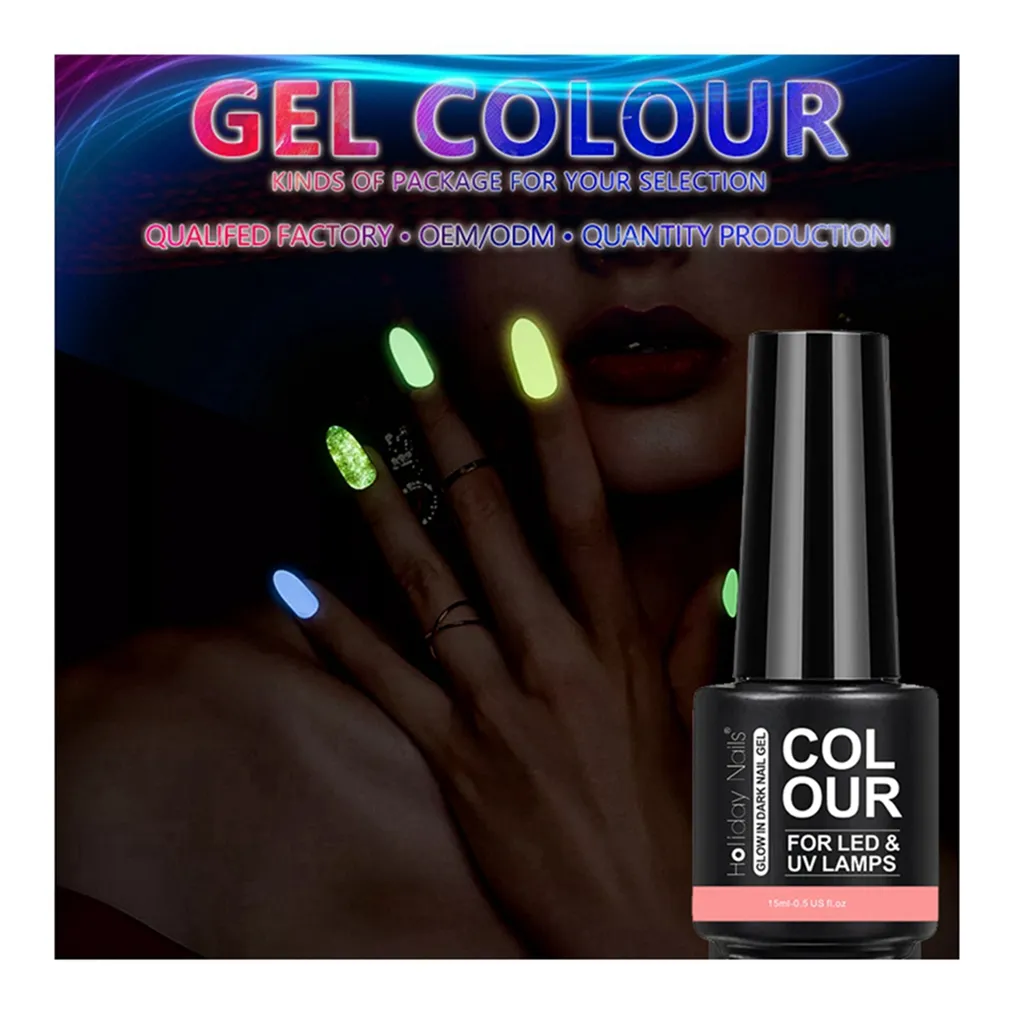 2022 OEM all'ingrosso Gel colori Gel Color Glow In The Dark Gel Nail Polish per unghie