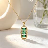 Collier en argent sterling 925 avec pendentif en zircon vert de style coréen, design tendance Moyu Jewelry