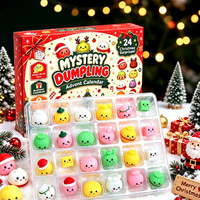 Calendrier de l'Avent Squishy de Noël 24 pièces – Mochi Squishies Mignons – Boîte Mystère de Compte à Rebours – Jouet Anti-stress à Presser