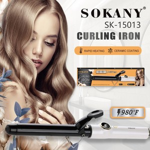 Plancha de Pelo Sokany 15013 con Revestimiento Cerámico, Calentamiento Rápido a 980F, Color Blanco - Product Image 1
