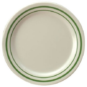 Yanco Piatto Rotondo da 10 Pollici in Melamina 100% con Linea Verde, Design Elegante, Infrangibile, per Ristoranti e Mense - Product Image 2