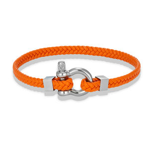 <span class=keywords><strong>Bracciale</strong></span> in Vera Pelle Intrecciata alla Moda con Chiusura a U in Acciaio Inossidabile per <span class=keywords><strong>Uomo</strong></span> - Product Image 3