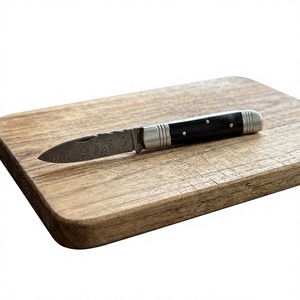 Couteau pliant de poche en acier Damas, manche en bois, haute qualité, multifonctionnel, qualité industrielle OEM, garantie 3 ans, pour détaillants, 59-60HRC - Product Image 1