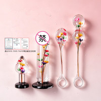 Produit pour adultes en résine de luxe fait main avec fleurs réelles préservées, ensemble artistique de dildo et plug anal pour femmes, cadeau esthétique bien-être