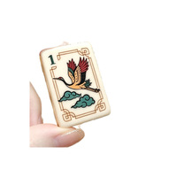 Nouveau jeu de mahjong américain en acrylique double couche, motif grue dorée, portable et écologique, idéal comme cadeau