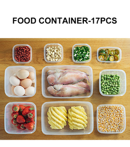 Bán buôn 17 cái nhựa Hộp Ăn Trưa tủ lạnh nhựa <span class=keywords><strong>container</strong></span> Set Giữ thực phẩm tươi sống Crisper tổ chức lọ với nắp - Product Image 6