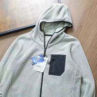Blouson Bomber Unisexe en Polaire Enduite à Capuche et Col Montant, Veste Chaude de Printemps avec Fermeture Éclair et Logo sur le Devant