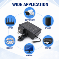Alimentation à découpage universelle AC/DC 6V 12V 24V 48V 52V 21W 24W 0.01-3A avec prises US EU UK AU pour CCTV, routeur, caméra