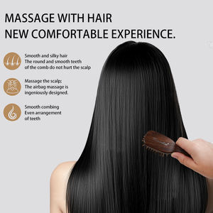 Etiqueta privada Pequeño bolsillo portátil Dientes de bambú con mango de palisandro Cepillo de pelo de madera Diseño de viaje Cojín Peine de masaje - Product Image 5