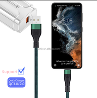 Câble USB Type-C en nylon bleu 6A à charge rapide pour téléphones