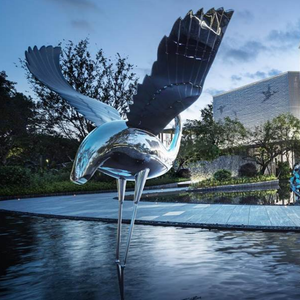 Hochwertige Tiermetalestatue Edelstahl-Kran-Skulptur für Outdoor-Dekoration - Product Image 6