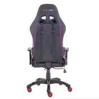 Chaise de gaming style course à dossier haut avec éclairage RGB, en cuir PU, design ergonomique, soutien lombaire réglable, massage, design moderne, cinq fonctions