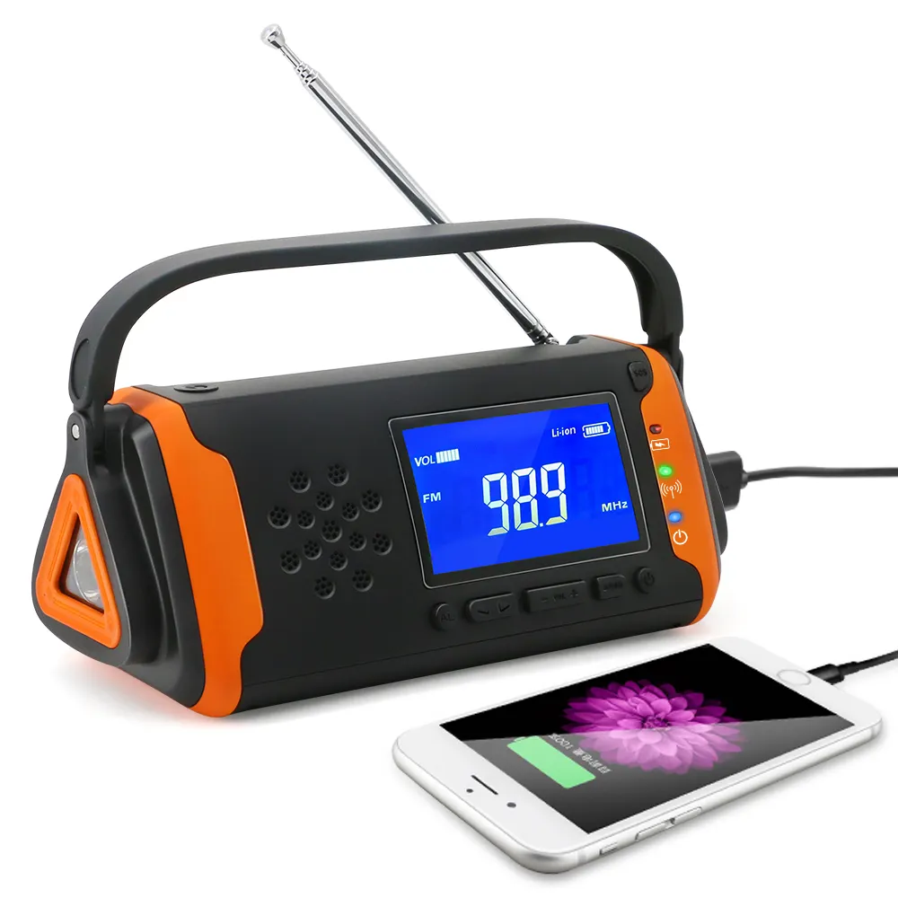 Factory Price Wholesale Emergency Dynamo 4-in-1 Radio Flashlight Hand Crank Solar Radio