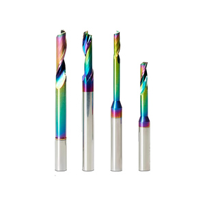 YingBa 8mm Shank tek flüt masif karbür matkap Bit <span class=keywords><strong>CNC</strong></span> freze uçları ile kaplı/kaplamasız End Mill alüminyum profil için - Product Image 1