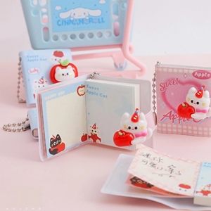 Cuaderno de Bolsillo Kawaii <span class=keywords><strong>con</strong></span> Colgante de Resina de Gato <span class=keywords><strong>con</strong></span> Manzana, Papel de Escritura Suave y Cadena para Colgar, Ideal para Escribir <span class=keywords><strong>en</strong></span> el Diario - Product Image 2