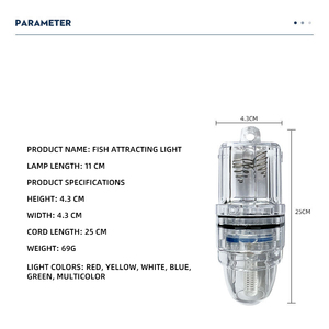 Lampe <span class=keywords><strong>de</strong></span> pêche LED submersible 4,3 pouces, étanche, super lumineuse, pour attirer les poissons, avec clip pour poisson-sabre et poisson-tilefish - Product Image 5