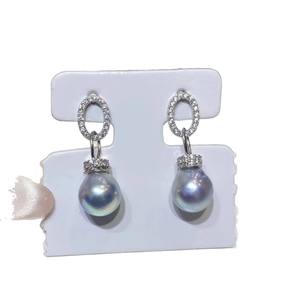 22528 Pendientes de Perlas DIY, Nuevo Diseño de Moda, Base Vacía de Plata S925 con Cuentas Redondas de 9-13 mm - Product Image 5