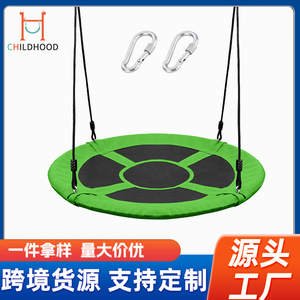 Columpio de árbol colgante para niños, silla de hamaca redonda de tela Oxford de 100cm para uso en el hogar y en el parque de atracciones - Product Image 5