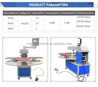 Presse à chaleur par sublimation hydraulique automatique à quatre stations avec plateau tournant 40x60 pour l'impression de t-shirts et de sacs à main