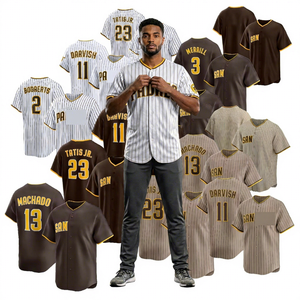 Camiseta de Béisbol de San Diego para Hombre, Unisex, Adulto, 100% Poliéster, Impresión por Transferencia de Calor, Protección UV, Cierre con Botones Delanteros, Manga Corta - Product Image 2