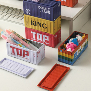 Container Display Box Miniature Model Ornament Stackable Tin Storage Box Scene Decoration Rectangle Shape With Lid - Product Image 2