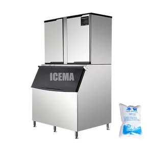 ICEMA 1000KG 24H macchina per cubetti di ghiaccio macchina automatica per cubetti di ghiaccio da 1 tonnellata