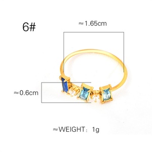 Wholesale <b>Crystal</b> Charm <b>Ring</b> Dainty Gold Plated Stainless Steel Colorful Zircon <b>Rings</b> - Product Image 6