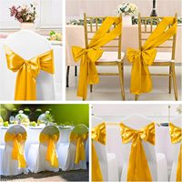 Nœuds et écharpes de chaise en satin pour la décoration de chaises de mariage, de fêtes, de banquets, de plage et d'hôtel