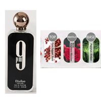Parfum Classique pour Homme 100ml, Style Moyen-Orient, Longue Durée, Flacon Vaporisateur avec Pendentif Feuille d'Or, Eau de Toilette Cologne pour Lui