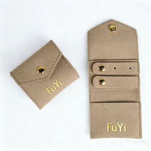 Custom Microfiber Luxury Jewelry Pouch Rectangle Velvet Jewelry <b>Boxes</b> Button Travel Organizer <b>Roll</b> for Storage Customizable Logo - Product Image 3