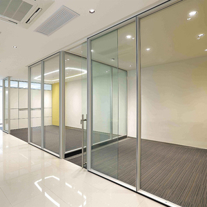 <span class=keywords><strong>Cloison</strong></span> de séparation de bureau moderne à double vitrage, cadre en aluminium <span class=keywords><strong>amovible</strong></span> temporaire pour salle d'école et salle de sport, verre trempé - Product Image 4