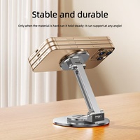 IDock Portable Pliant Rotation à 360 ° Hauteur Réglable Support de Téléphone Magnétique en Alliage d'Aluminium Support de Tablette Pliant Tout en Métal