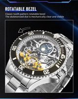 Montre de plongée FORSINING FSG8316M4 pour homme, marques de luxe, bracelet en acier inoxydable, squelette mécanique, horloge sportive lumineuse