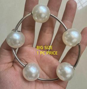 Kaimei 2026 joyería de moda 1 pieza grandes mujeres pulsera de perlas gruesas mujeres Chubby bolas de plata pila mujeres bolas pulseras grandes - Product Image 6