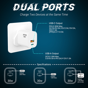 Cargadores Rápidos de 30W para iPhone, Adaptador USB para <span class=keywords><strong>Apple</strong></span>, Cargadores para Celular - Product Image 6