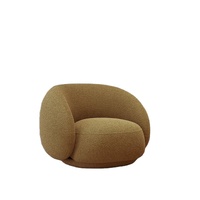 Canapé de sol au design minimaliste moderne, en laine d'agneau, dossier haut, accoudoirs, fauteuil individuel, meubles de salon, chaise Julep