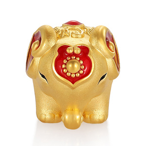 Esmalte artesanal tamaño pequeño 2025 cuentas de lujo micro-duro oro elefante forma pulsera y tallado oro encanto creativo con cuentas - Product Image 1