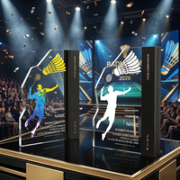 Trophée de badminton en cristal original, nouveau, haut de gamme, élégant, créatif, médaille pour événements sportifs, vente directe d'usine en Chine, impression de logo